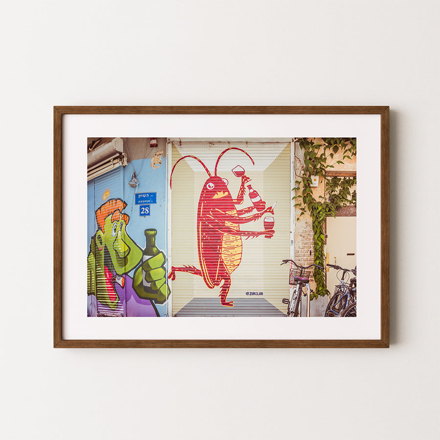 Tel Aviv wall art, Florentine street photography, Tel Aviv poster, Israel cityscape print, urban fine art print, architectural photography, sustainable art print, museum-quality photo print, eco-friendly wall art, exclusive photography print