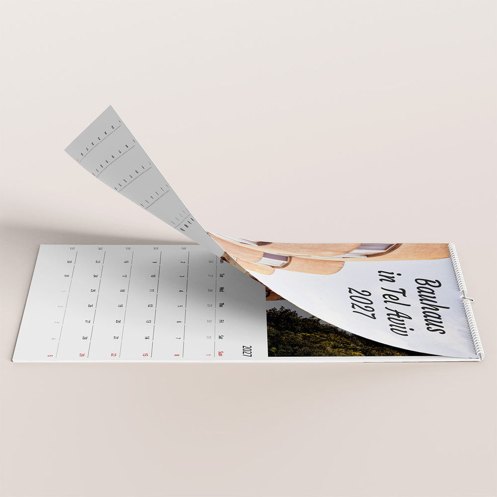 Bauhaus in Tel Aviv, Bauhaus wall calendar 2027, fine art calendar 2027, modern architecture, White City Tel Aviv, fine art photography calendar.