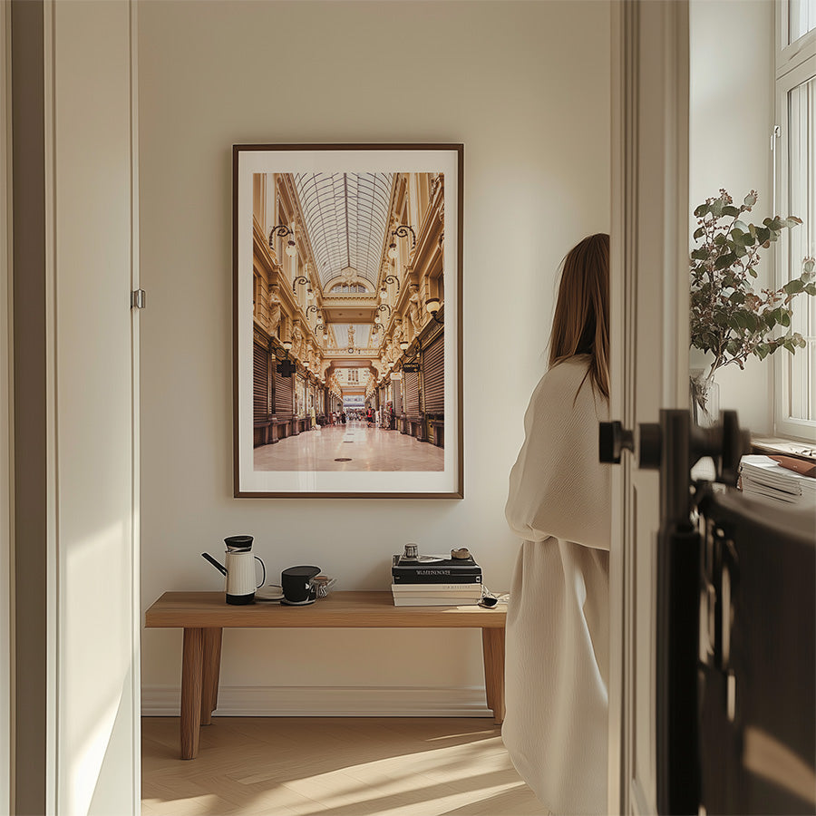 Galerie de la Reine wall art, Brussels wall art, Brussels fine art print, Galeries Royales Saint-Hubert print, Brussels poster, Belgium wall art, European architecture wall art, historic arcade print, vertical wall art, fine art photography print