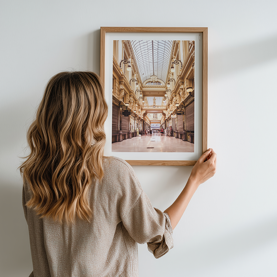 Galerie de la Reine wall art, Brussels wall art, Brussels fine art print, Galeries Royales Saint-Hubert print, Brussels poster, Belgium wall art, European architecture wall art, historic arcade print, vertical wall art, fine art photography print