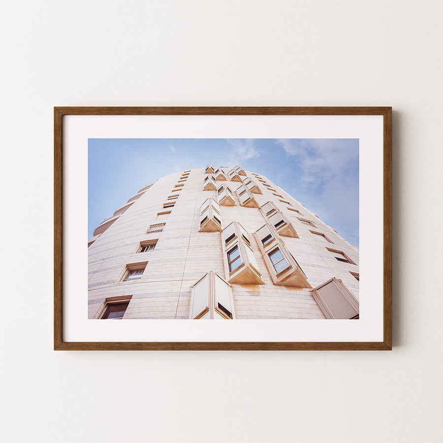 Givatayim wall art, brutalist architecture print, Tel Aviv poster, Israel cityscape photography, fine art print, architectural photo wall decor, Givatayim print, brutalist art, Tel Aviv fine art, modernist building photo
