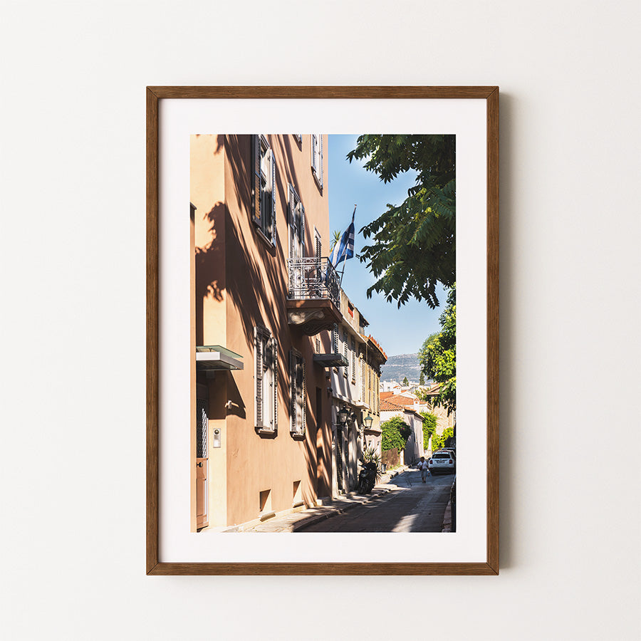 Greek flag wall art, Plaka wall art, Athens wall art, Athens street photography, Greek flag print, Plaka street photography, Athens fine art print, Greece wall art, Greece poster, Athens poster, Greek street photography, Mediterranean wall art, Athens photography print, Greece photography print