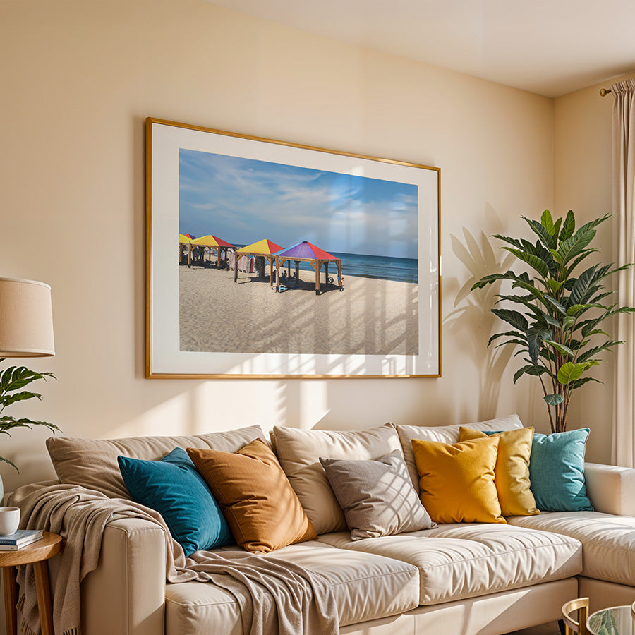 Hilton Beach wall art, Tel Aviv wall art, LGBTQ pride poster, Tel Aviv coastal photography, fine art print, LGBTQ wall decor, Tel Aviv beach print, Pride art print, museum quality photography print, sustainable art print, Tel Aviv poster, LGBTQ+ art, coastal wall art, rainbow pride art, fine art photography print