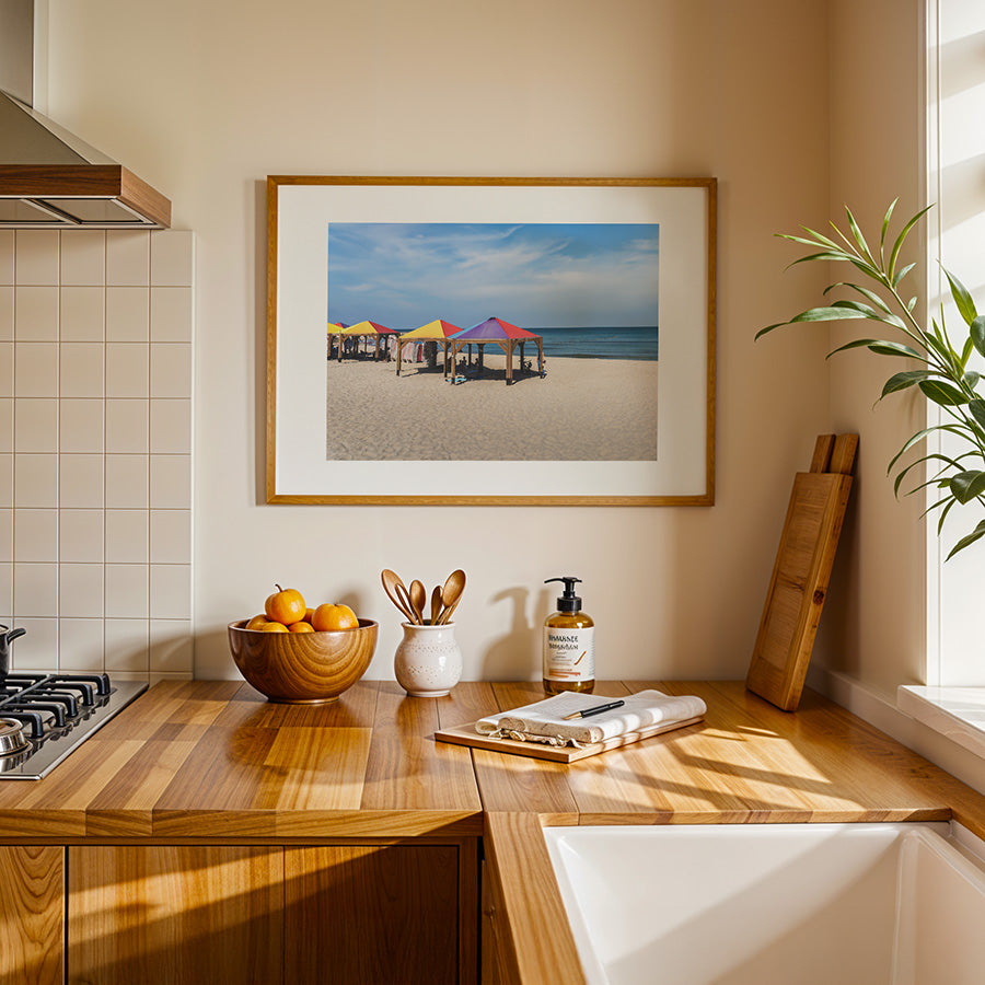 Hilton Beach wall art, Tel Aviv wall art, LGBTQ pride poster, Tel Aviv coastal photography, fine art print, LGBTQ wall decor, Tel Aviv beach print, Pride art print, museum quality photography print, sustainable art print, Tel Aviv poster, LGBTQ+ art, coastal wall art, rainbow pride art, fine art photography print