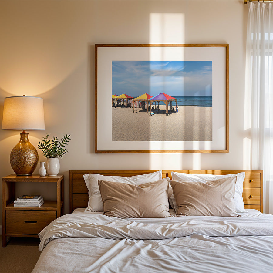 Hilton Beach wall art, Tel Aviv wall art, LGBTQ pride poster, Tel Aviv coastal photography, fine art print, LGBTQ wall decor, Tel Aviv beach print, Pride art print, museum quality photography print, sustainable art print, Tel Aviv poster, LGBTQ+ art, coastal wall art, rainbow pride art, fine art photography print
