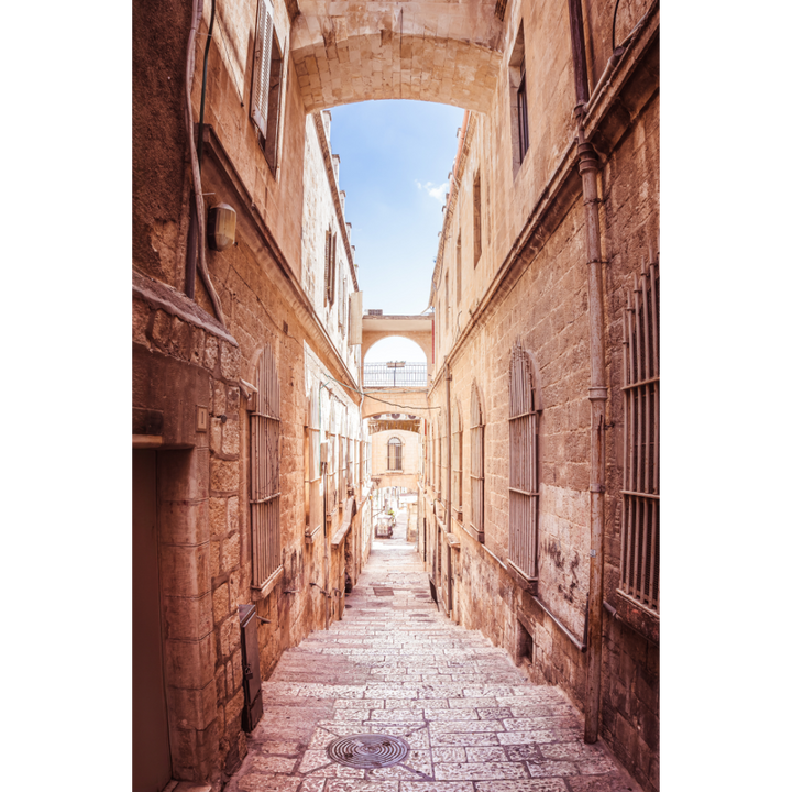 Jerusalem wall art, Old City poster, Israel fine art print, historic alleyway photography, Jerusalem photography print, Middle East architecture print, travel wall decor, timeless art print, Jerusalem photo poster, fine art photography, Israel travel memory