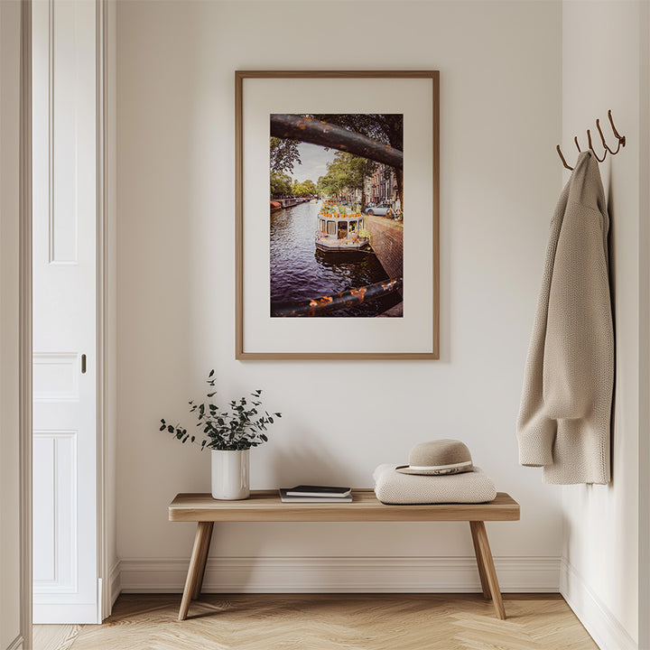 Amsterdam wall art, houseboat print, Prinsengracht poster, Amsterdam fine art, canal photography, Amsterdam print, houseboat wall art, Amsterdam poster, serene Amsterdam art