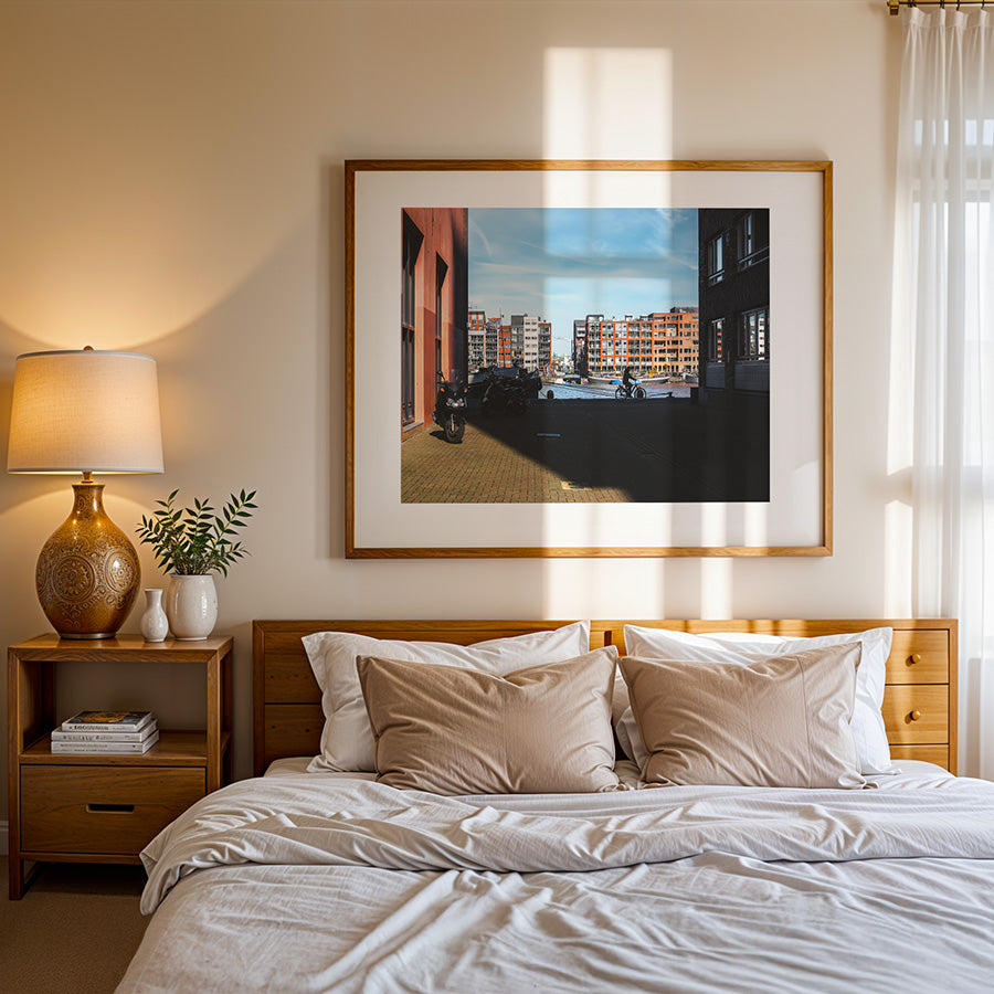 Ijhaven Amsterdam print, Amsterdam harbor wall art, Amsterdam fine art print, waterfront photography print, Amsterdam cityscape poster, modern Amsterdam wall decor, Dutch architecture wall art, maritime fine art, harbor photography wall art, Ijhaven poster, Amsterdam print