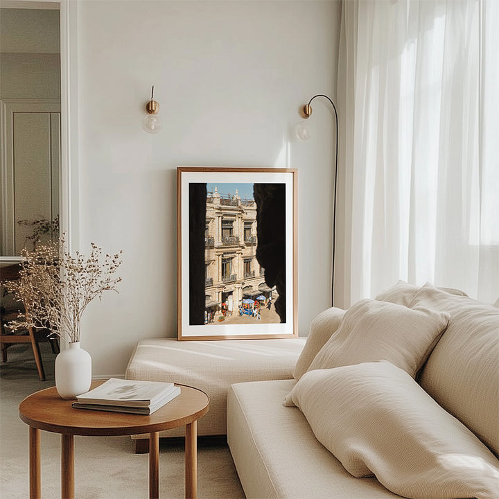 This Jerusalem wall art invites you into the timeless calm of the Old City, where golden stone meets shadow and light. Framed by the Tower of David, this view reveals a sunlit corner of Jerusalem, where daily rhythm meets historic architecture.
