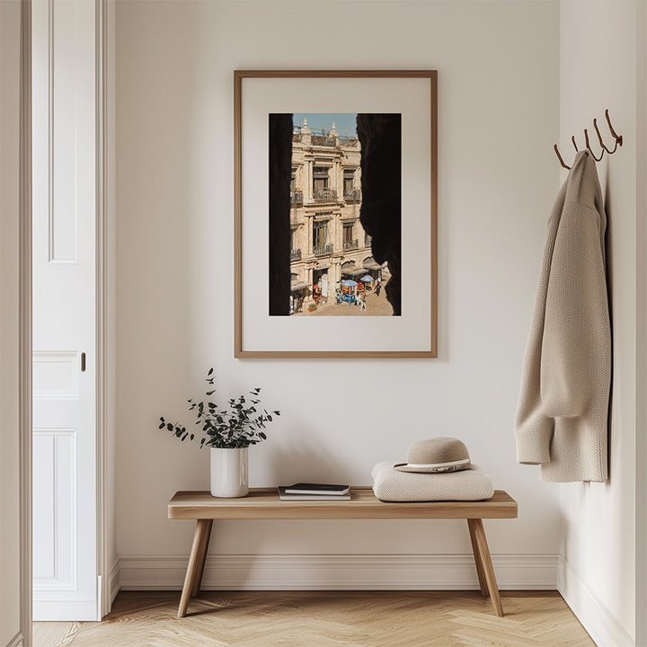 This Jerusalem wall art invites you into the timeless calm of the Old City, where golden stone meets shadow and light. Framed by the Tower of David, this view reveals a sunlit corner of Jerusalem, where daily rhythm meets historic architecture.
