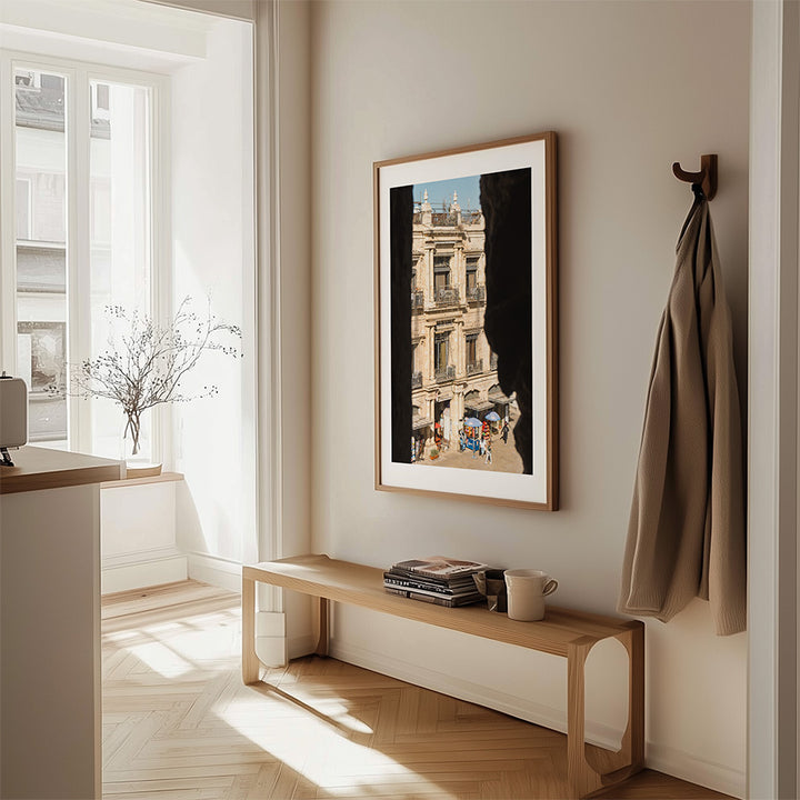 This Jerusalem wall art invites you into the timeless calm of the Old City, where golden stone meets shadow and light. Framed by the Tower of David, this view reveals a sunlit corner of Jerusalem, where daily rhythm meets historic architecture.
