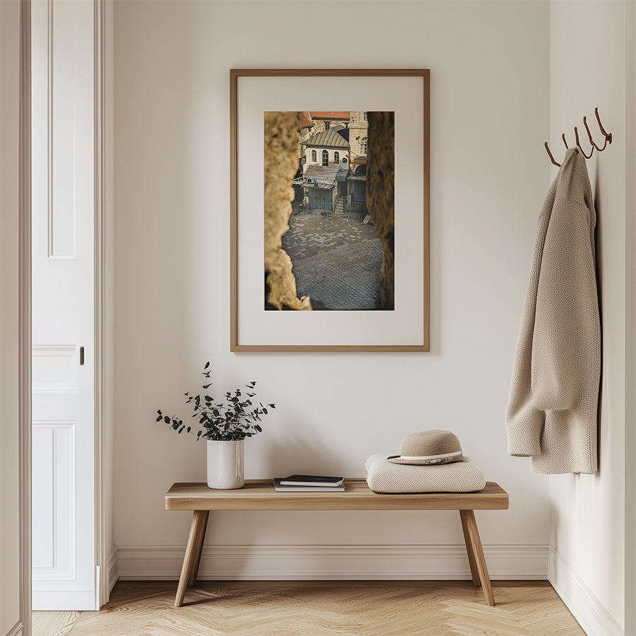 Jerusalem wall art, Jerusalem poster, Old City of Jerusalem print, Israel fine art photography, Tower of David view, cityscape wall art, historical street print, Middle East wall decor, timeless photography print, King David's Tower art