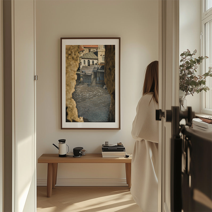 Jerusalem wall art, Jerusalem poster, Old City of Jerusalem print, Israel fine art photography, Tower of David view, cityscape wall art, historical street print, Middle East wall decor, timeless photography print, King David's Tower art