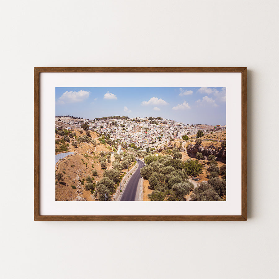 Jerusalem wall art, Israel landscape print, Holy Land photography, Jerusalem poster, fine art print, scenic Israel art, travel photography, Israeli decor, Judaica wall art, timeless wall decor, sacred landscape, photographic art print