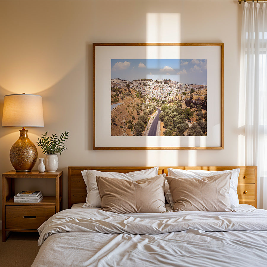 Jerusalem wall art, Israel landscape print, Holy Land photography, Jerusalem poster, fine art print, scenic Israel art, travel photography, Israeli decor, Judaica wall art, timeless wall decor, sacred landscape, photographic art print