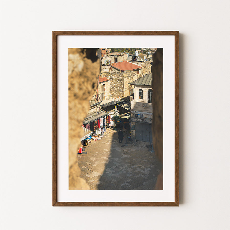 Jerusalem wall art, Old City of Jerusalem print, Jerusalem poster, fine art photography, Israel travel art, cityscape print, Middle East wall art, view from Tower of David, Holy City artwork, timeless photography print, Jerusalem market