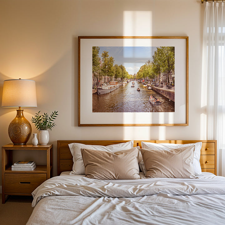 Keizersgracht in Summer, Amsterdam wall art, canal print, Amsterdam travel photography, fine art cityscape, Dutch canal poster, urban wall decor, European photo print, museum-quality wall art