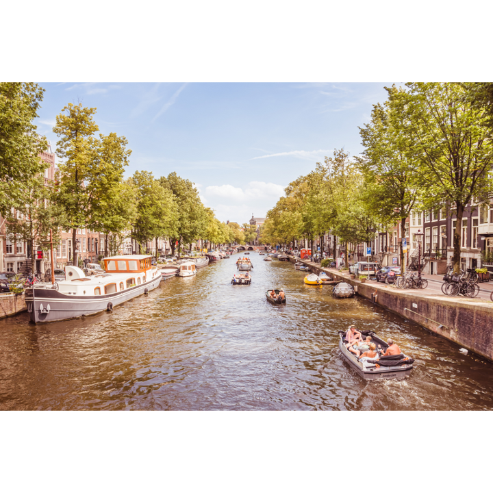 Keizersgracht in Summer, Amsterdam wall art, canal print, Amsterdam travel photography, fine art cityscape, Dutch canal poster, urban wall decor, European photo print, museum-quality wall art