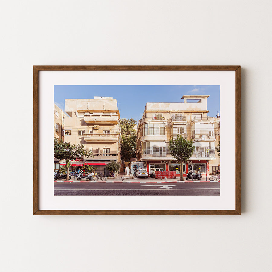 Tel Aviv wall art, Bauhaus architecture print, King George Street poster, Tel Aviv white city print, fine art photography Tel Aviv, architectural wall art, museum-quality art print, sustainable fine art print, exclusive photo print, modernist architecture art