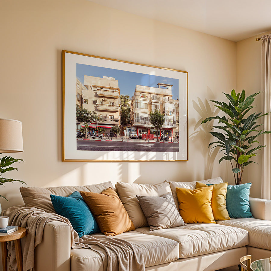 Tel Aviv wall art, Bauhaus architecture print, King George Street poster, Tel Aviv white city print, fine art photography Tel Aviv, architectural wall art, museum-quality art print, sustainable fine art print, exclusive photo print, modernist architecture art