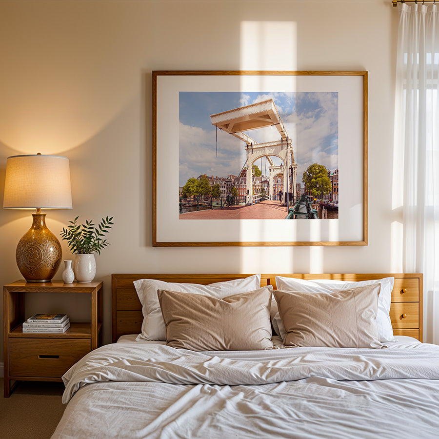Amsterdam wall art, Magere Brug poster, Amsterdam print, canal bridge art, Dutch architecture wall art, fine art photography, Amsterdam photography print, urban landscape photo, Amsterdam fine art, European city wall decor