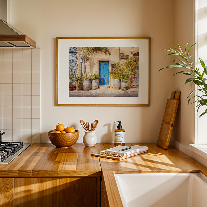Tel Aviv wall art, Yaffo door print, Mediterranean blue door art, Israel fine art print, architectural photography Tel Aviv, Tel Aviv poster, Yaffo wall decor, blue door photography, museum-quality print Israel, sustainable art print