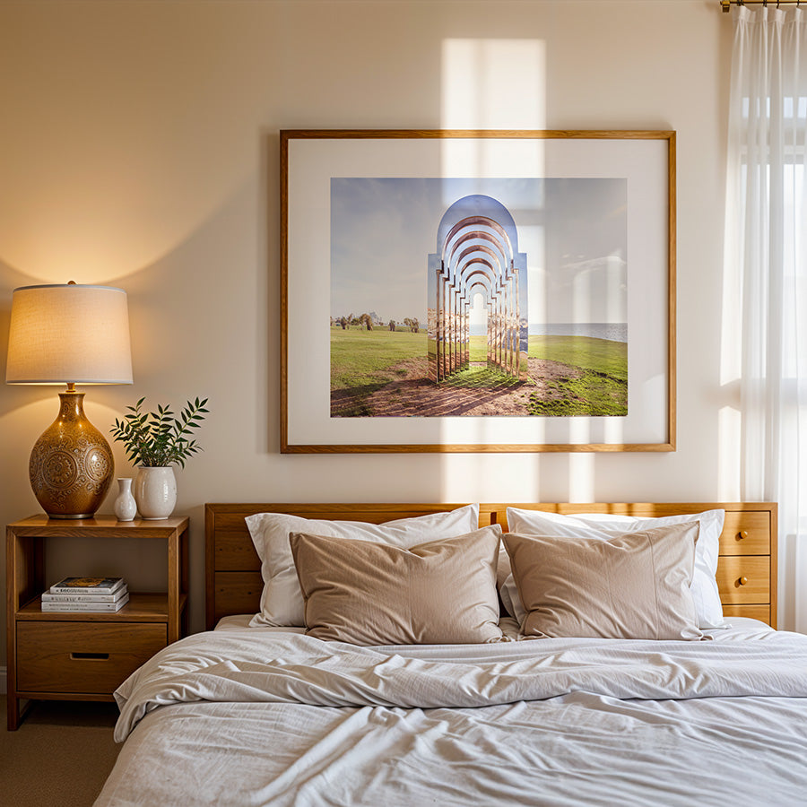 Tel Aviv wall art, Yafo poster, Tel Aviv photography print, Israeli cityscape art, fine art wall decor, urban landscape print, sustainable art print, museum-quality photography, travel photography poster, Tel Aviv home decor, Tel Aviv coastal art, reflective sculpture wall art