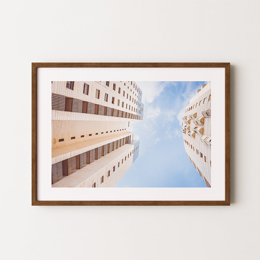 modern Givataim architecture, Givataim wall art, Tel Aviv suburb print, Israel architecture photo, white building print, Israeli cityscape, Givataim poster, modern building art, Mediterranean urban photography, fine art Israel print, Givataim print, modern Tel Aviv area architecture, urban wall art, Israeli modernism poster