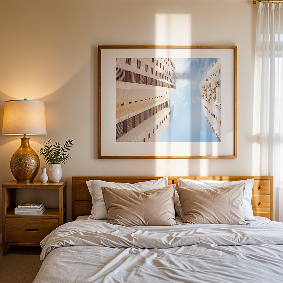 modern Givataim architecture, Givataim wall art, Tel Aviv suburb print, Israel architecture photo, white building print, Israeli cityscape, Givataim poster, modern building art, Mediterranean urban photography, fine art Israel print, Givataim print, modern Tel Aviv area architecture, urban wall art, Israeli modernism poster