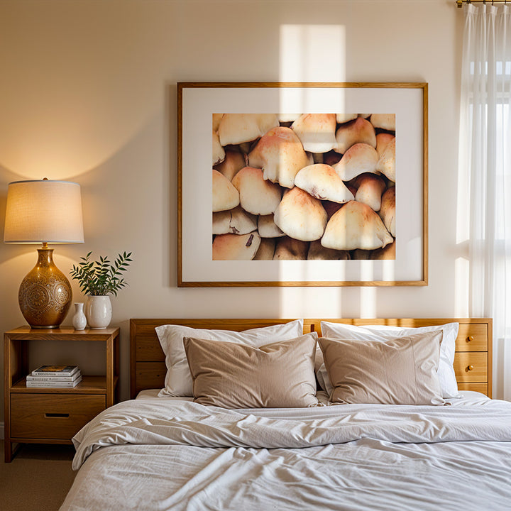 Mushroom Forest Print - Moody Nature Photography Wall Art
