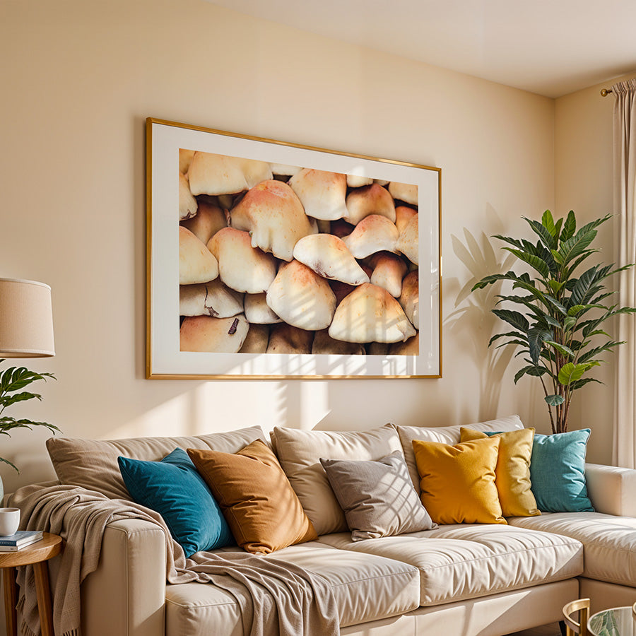 Mushroom Forest Print - Moody Nature Photography Wall Art