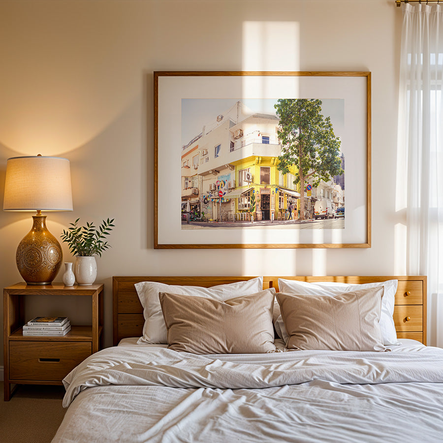 Tel Aviv wall art, Nahalat Binyamin print, Tel Aviv poster, urban photography print, Israel cityscape art, travel wall art, fine art photography print, sustainable art print, museum-quality print, architectural photography