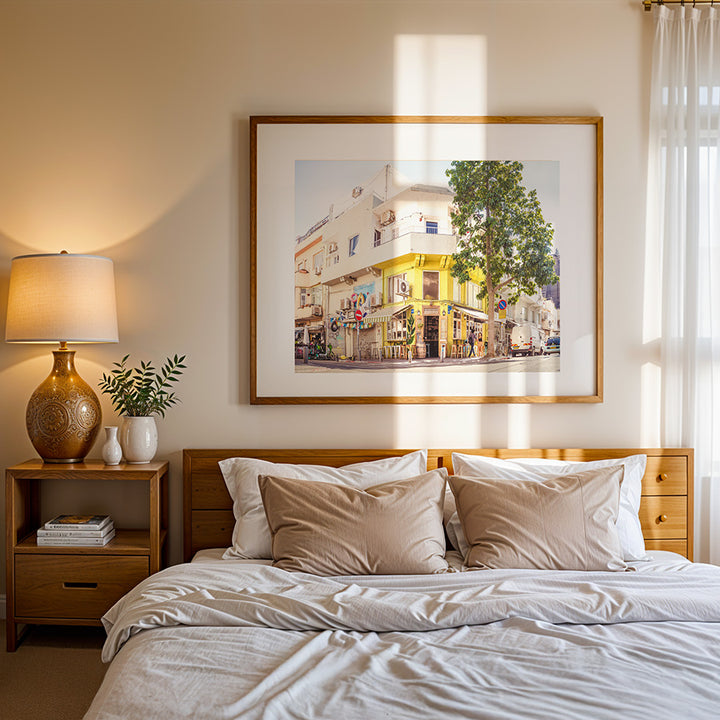 Tel Aviv wall art, Nahalat Binyamin print, Tel Aviv poster, urban photography print, Israel cityscape art, travel wall art, fine art photography print, sustainable art print, museum-quality print, architectural photography
