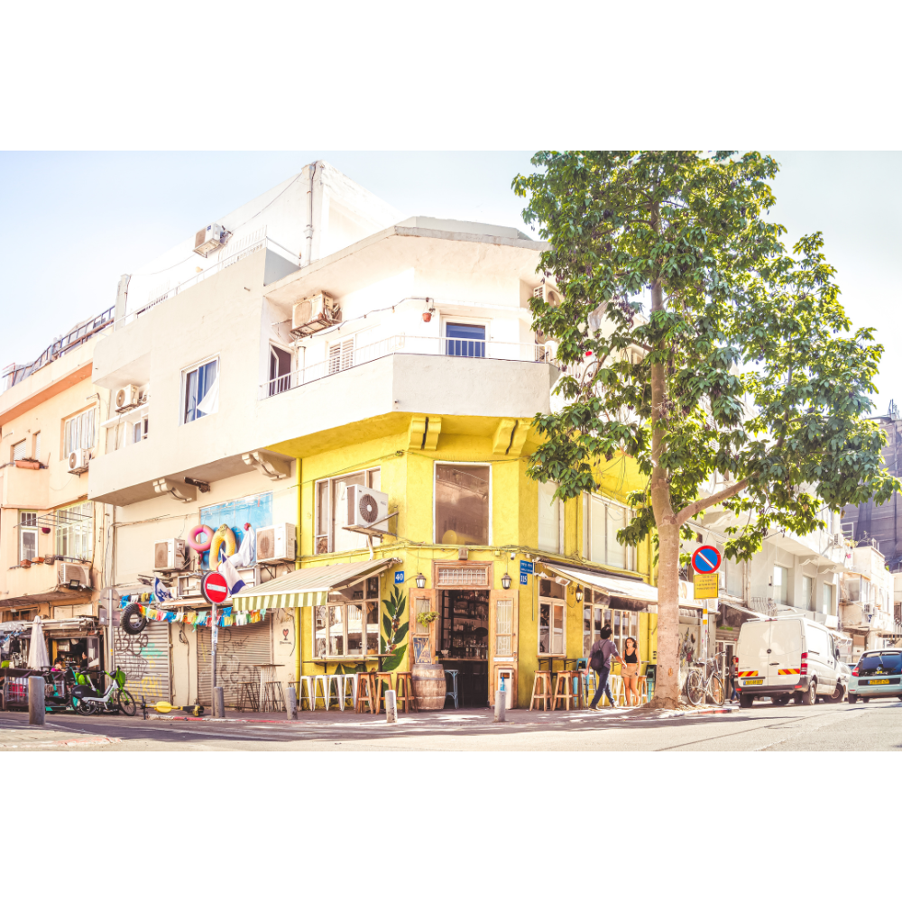 Tel Aviv wall art, Nahalat Binyamin print, Tel Aviv poster, urban photography print, Israel cityscape art, travel wall art, fine art photography print, sustainable art print, museum-quality print, architectural photography
