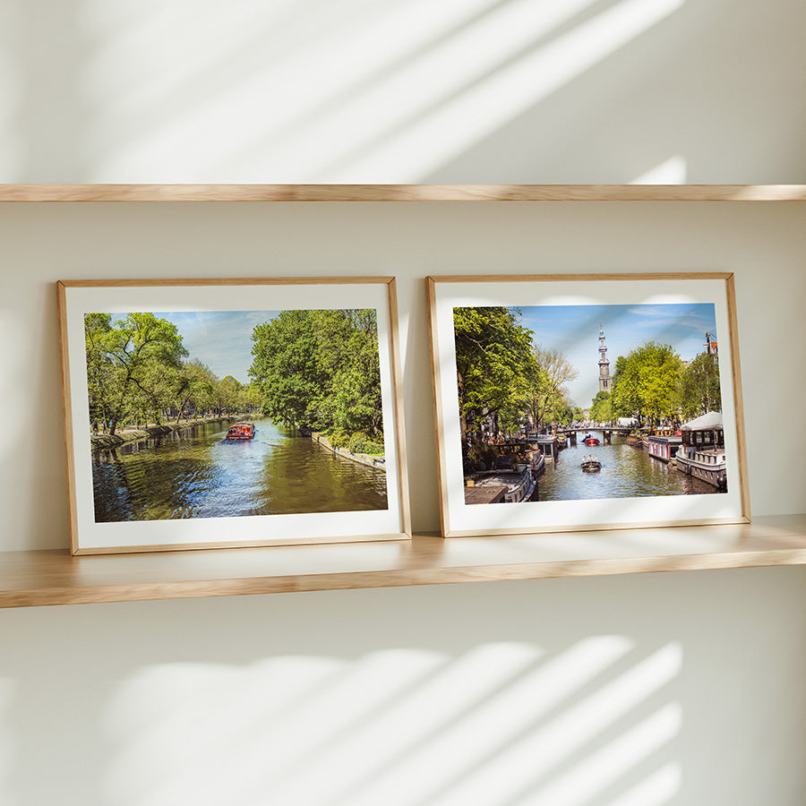 Amsterdam wall art, Amsterdam canal print, set of 2 prints, Amsterdam photography print, Westerkerk print, Prinsengracht canal, Amsterdam fine art print, Amsterdam poster, canal wall art, spring wall art, Netherlands print, European wall art, travel photography print, gallery wall art, Amsterdam decor