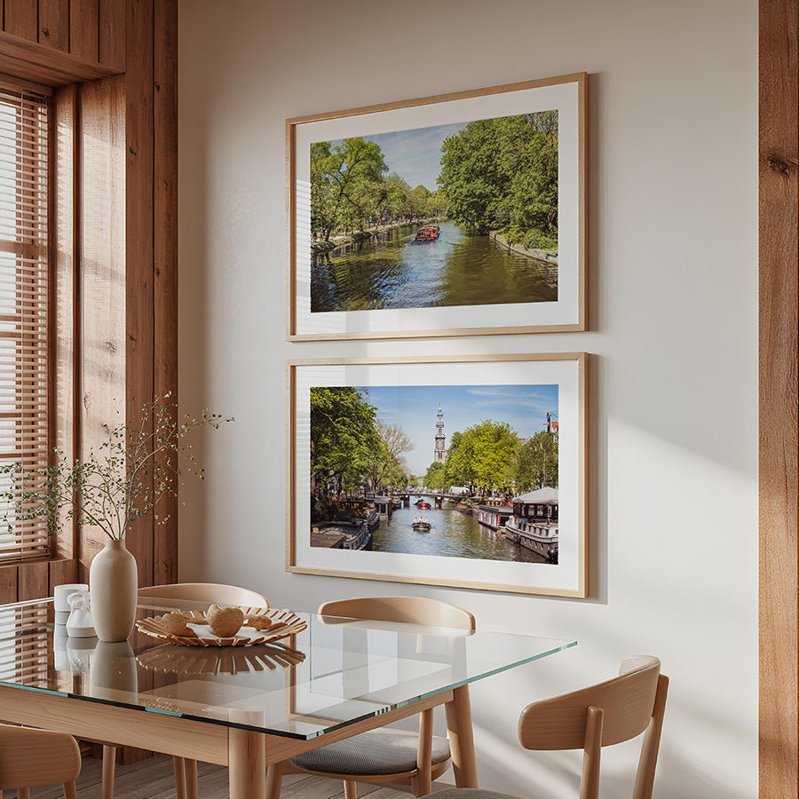Amsterdam wall art, Amsterdam canal print, set of 2 prints, Amsterdam photography print, Westerkerk print, Prinsengracht canal, Amsterdam fine art print, Amsterdam poster, canal wall art, spring wall art, Netherlands print, European wall art, travel photography print, gallery wall art, Amsterdam decor