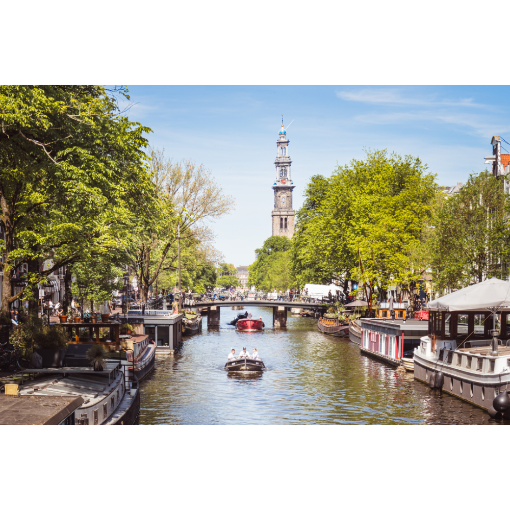 Amsterdam wall art, Amsterdam canal print, set of 2 prints, Amsterdam photography print, Westerkerk print, Prinsengracht canal, Amsterdam fine art print, Amsterdam poster, canal wall art, spring wall art, Netherlands print, European wall art, travel photography print, gallery wall art, Amsterdam decor