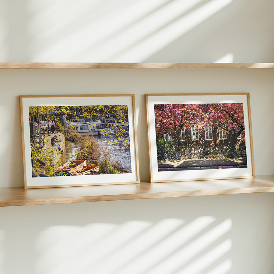 set of 2 Amsterdam wall art, Amsterdam cherry blossom print, Amsterdam canal print, Amsterdam spring wall art, Amsterdam fine art print set, Amsterdam photography print, Amsterdam poster set, spring wall art, Netherlands wall art, Dutch canal wall art