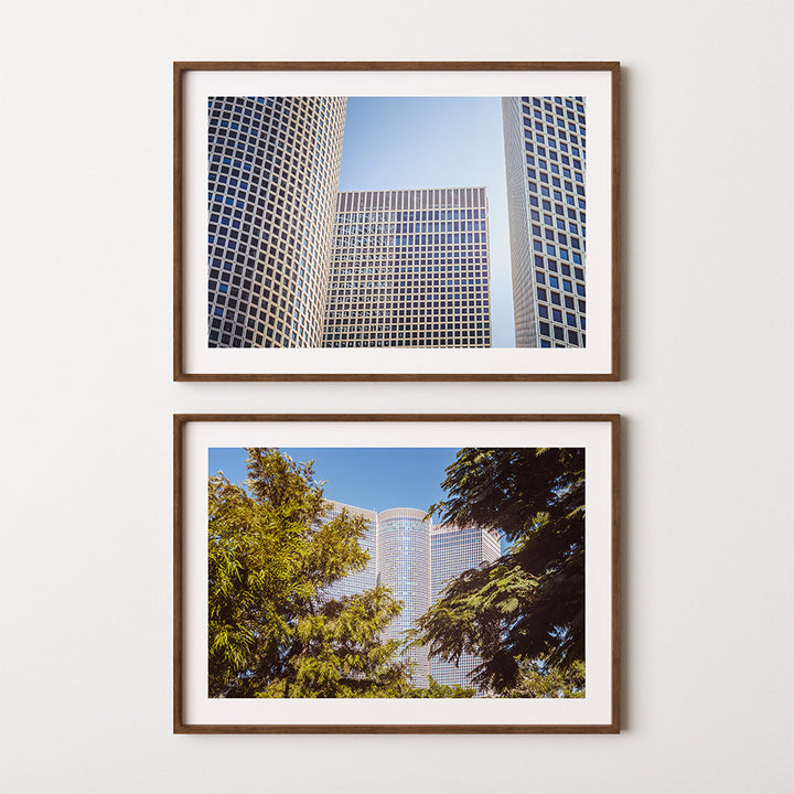 Azrieli Center Tel Aviv wall art set, set of 2 Tel Aviv prints, Tel Aviv skyline wall art, Azrieli Towers print, Tel Aviv architecture print, modern skyline print, Israel wall art, architectural photography print, Tel Aviv poster, fine art print set, contemporary wall art