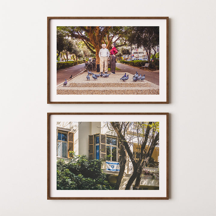 Tel Aviv wall art, Israeli wall art, Israeli flag print, David Ben-Gurion print, Tel Aviv photography print, Israel fine art print, set of 2 wall art, Tel Aviv poster, Israel wall decor, fine art photography set