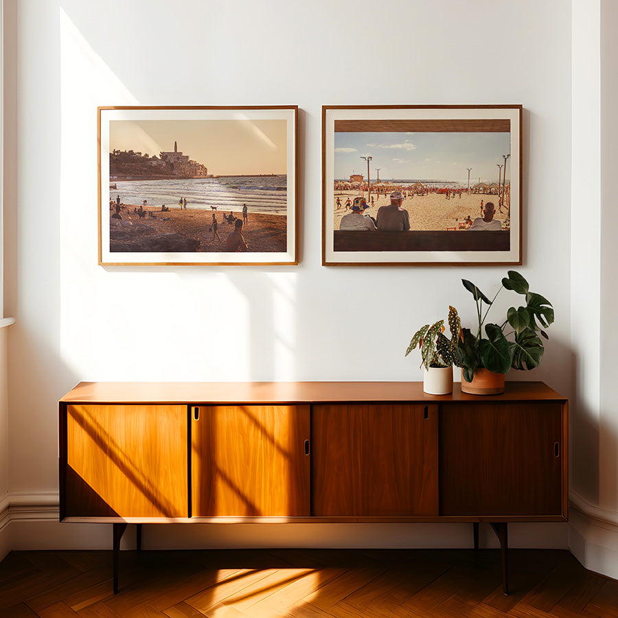 Set of 2, Tel Aviv wall art, Israel poster, Jaffa sunset print, Mediterranean photography, coastal wall art, Tel Aviv beach print, Tel Aviv poster set, fine art print set, Yafo beach print, coastal decor, beach photography, Israel photography, Mediterranean wall decor, Tel Aviv travel print, Mediterranean fine art