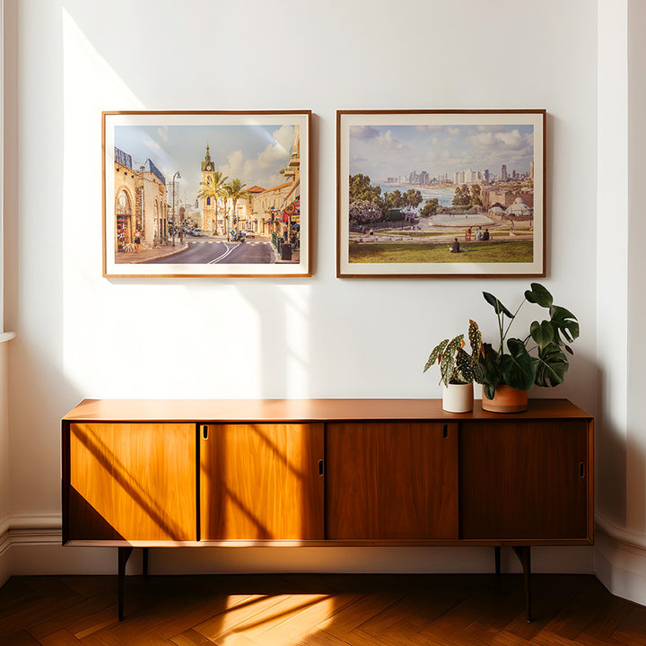 Set of 2, Tel Aviv wall art, Jaffa poster, Mediterranean print, Israel photography, beach view art, clocktower Yafo, Tel Aviv fine art, Jaffa wall decor, travel photography print, Israel wall decor