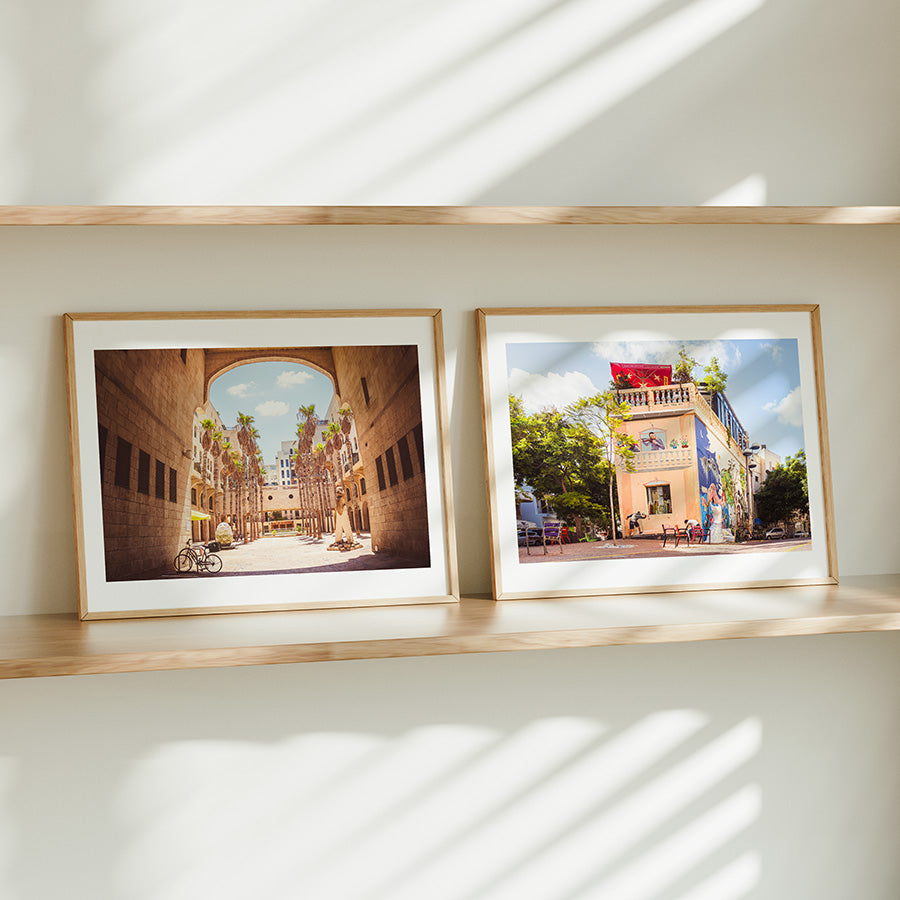 Set of 2, Tel Aviv wall art, Israel poster, Tel Aviv photography, Jaffa prints, Prince Bar Tel Aviv, Israeli home decor, Mediterranean wall art, urban architecture art, Tel Aviv travel print, street art photography