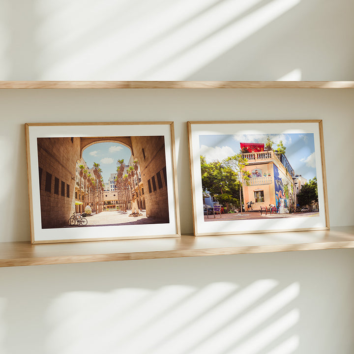 Set of 2, Tel Aviv wall art, Israel poster, Tel Aviv photography, Jaffa prints, Prince Bar Tel Aviv, Israeli home decor, Mediterranean wall art, urban architecture art, Tel Aviv travel print, street art photography