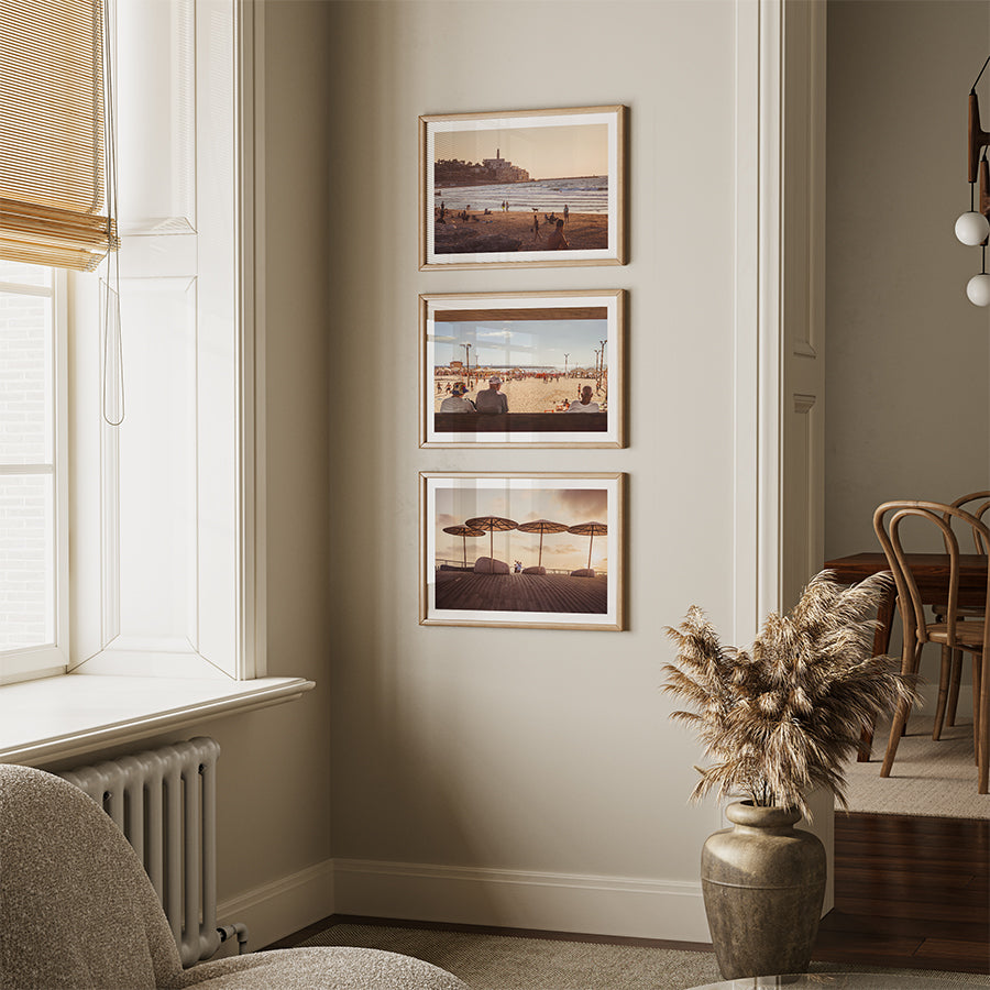Set of 3, Tel Aviv wall art, Tel Aviv poster, Tel Aviv fine art, Jaffa beach photography, Israel travel wall art, Jewish home gift, Mediterranean coastal print, Yafo sunset print, Tel Aviv photography set, Israel photo print