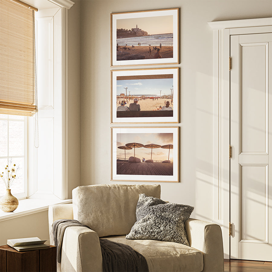 Set of 3, Tel Aviv wall art, Tel Aviv poster, Tel Aviv fine art, Jaffa beach photography, Israel travel wall art, Jewish home gift, Mediterranean coastal print, Yafo sunset print, Tel Aviv photography set, Israel photo print