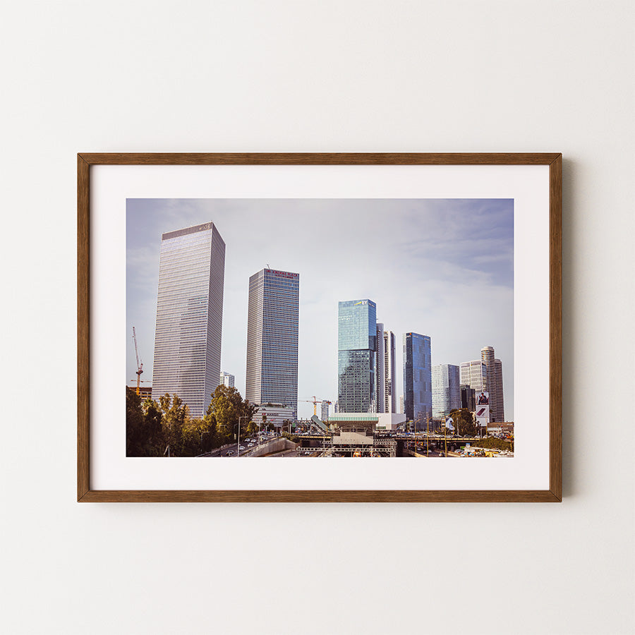 Tel Aviv wall art, Tel Aviv skyline poster, Israel cityscape print, fine art photography Tel Aviv, urban wall art, architectural photography print, modern city poster, sustainable art print, museum quality print, travel photography wall art