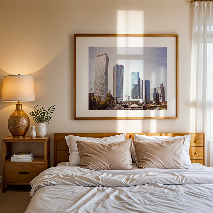 Tel Aviv wall art, Tel Aviv skyline poster, Israel cityscape print, fine art photography Tel Aviv, urban wall art, architectural photography print, modern city poster, sustainable art print, museum quality print, travel photography wall art