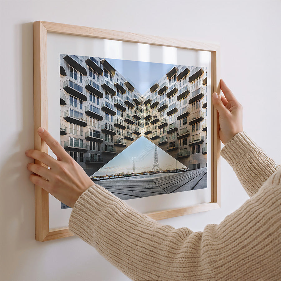 Sluishuis Amsterdam wall art, Amsterdam modern architecture print, Sluishuis architecture photography, Amsterdam IJburg wall art, Dutch modern architecture print, Amsterdam architectural photography, contemporary Amsterdam wall art, modern building photography print, Amsterdam urban architecture poster, fine art architecture photography