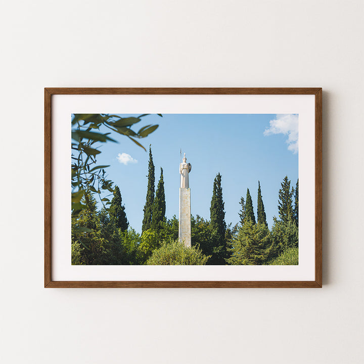 Statue of Athena wall art, Athens wall art, Greece poster, Pedion tou Areos print, Athena statue print, Athens photography print, Greece wall art, Greek sculpture poster, Athens park photography, Greek mythology wall art, Greece fine art print